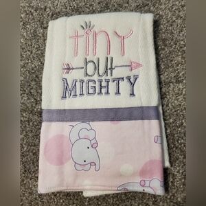 New Handmade Tiny But Mighty Elephants Burp Cloth